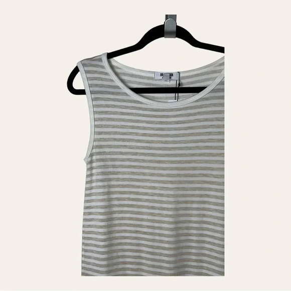 0030W. Bb DAKOTA MAXI TIERED DRESS WIDE STRAPS CREAM AND WHITE IN STRIPES XSMALL - Picture 3 of 14